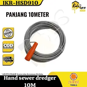 Kawat sling pembersih saluran pipa air mampet wastafel kloset wc mampet panjang 5 meter 10 meter - alat pembersih saluran pipa saluran air tersumbat drain auger saluran air kawat saluran tersumpat mampet saluran cuci piring kawat pembersih 5M 10M VARIAN
