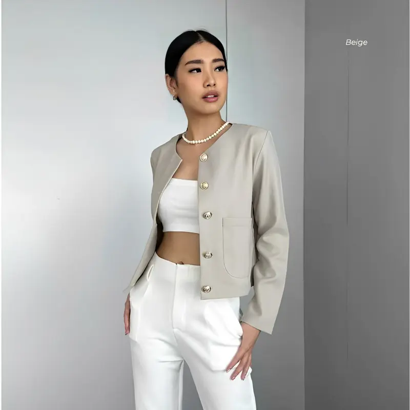 TWINGKLE Eiko outer crop blazer lengan panjang wanita 2