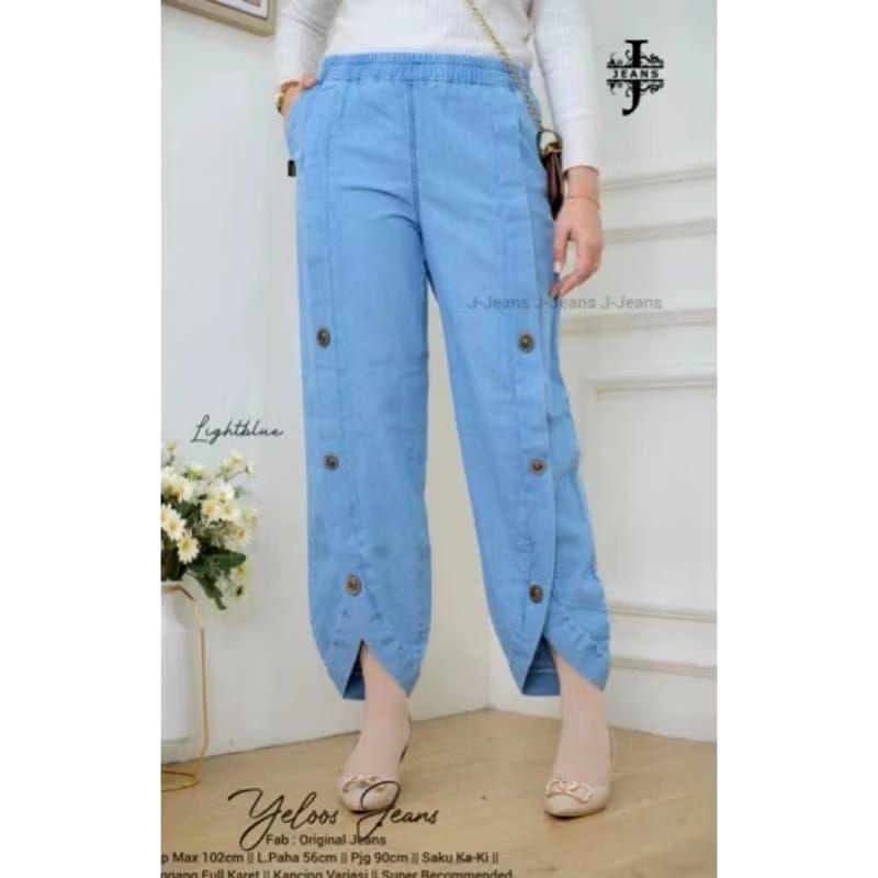 Product Introduction of celana wanita yellos jeans otiginal jeans kancing variasi Cewek 8