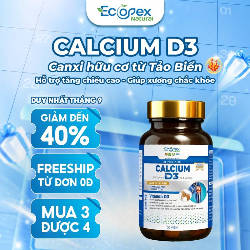 CALCIUM D3 - Bổ Sung Canxi, Hỗ Trợ Phát Triển Chiều Cao, Giúp Xương Chắc Khỏe - 