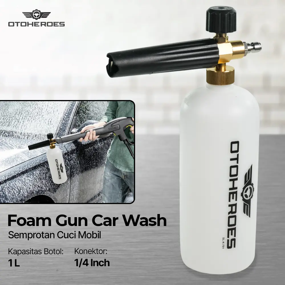 Spray Sabun Cuci Mobil Car Styling Foam Gun Car Wash - SL-K-701 - OMRSH7WH White Selang