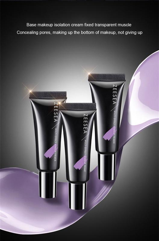 Product Introduction of （Free Gift&NEW）Face Makeup Primer Cream Brighten Contour Color Isolation Waterproof Makeup Foundation Natural Makeup Base Cream 10g + Powder 18