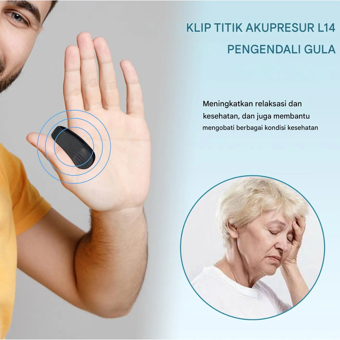 Klip Akupresur LI4 Pengendali Gula Darah - Alat Pijat Refleksi Relaksasi & Terapi Kesehatan