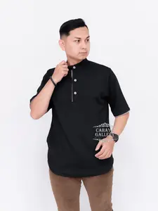 Cahaya Gallery - Baju Muslim Koko Pria Dewasa Lengan Pendek Terbaru Nyaman Simpel Panjang