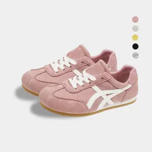 Sepatu Wanita Sneakers Kasual Shoes Women Gaya Korea – Warna Pastel Abu / Pink / Kuning | Nyaman, Ringan & Modis ST101