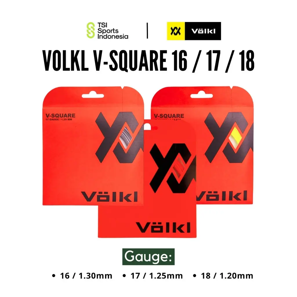 Senar Raket Tenis Volkl V-SQUARE  / V SQUARE 16 / 17 / 18 String Original