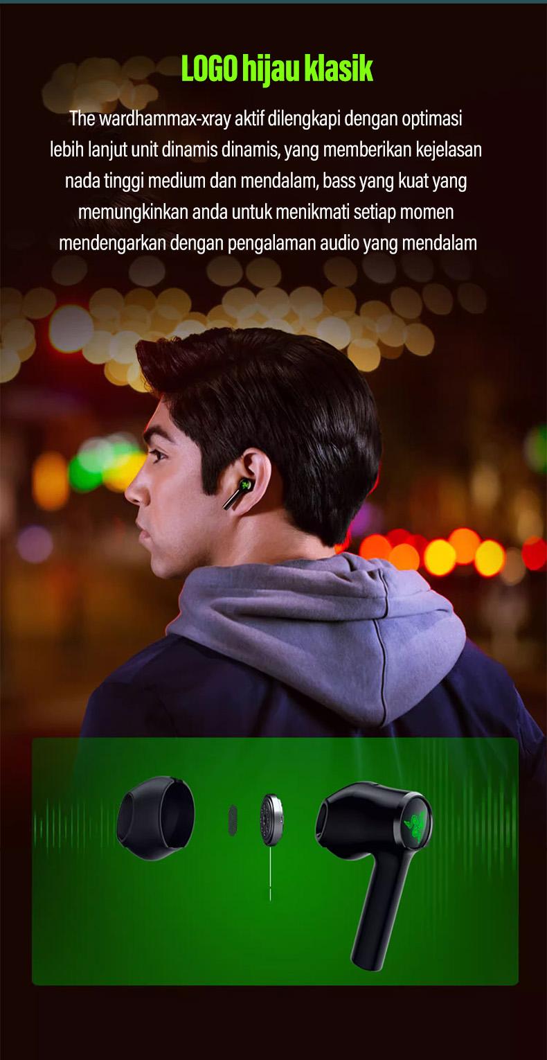 Product Introduction of Headset gaming headset Bluetooth nirkabel sejati Razer Hammerhead dengan mikrofon HiFi stereo 21