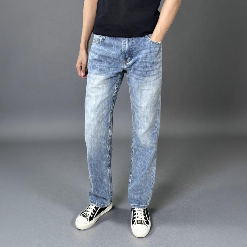 Quần Jean Nam Thời Trang Xanh Nhạt Trơn Form Suông Dễ Phối Đồ - Phù Hợp Đi Chơi Đi Dạo 378 MR NHA