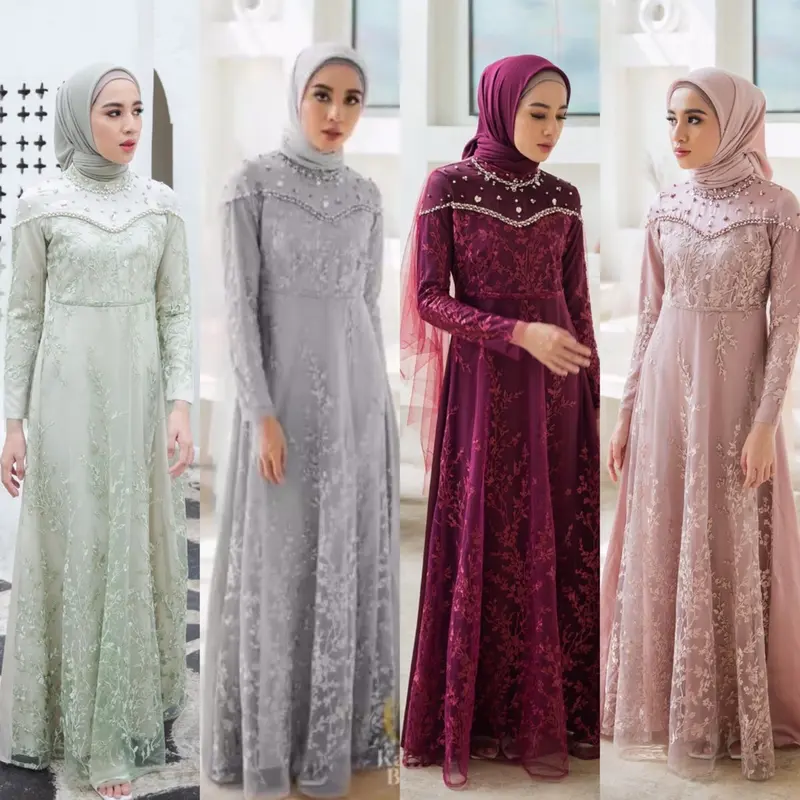Gamis Brokat Lebaran Dress Kondangan Bridesmaid Terbaru Gamis Ayu Ndoro Jowi M L XL XXL 2025 baju kain sutra asli dan rekomendasi 4