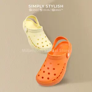 Sandal Baim Wanita Sandal Slop Polos Karet EVA Elastis Empuk Anti Slip Sandal Fashion Trendy Sandal Kodok Anti Slip 2622M