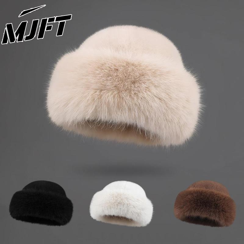 Mũ len nữ lông MJFT cừu trùm đầu mùa đông giữ ấm nón len bucket nữ ấm áp dễ thương phụ kiện thời trang cao cấp Hat Voi Cap Tai Bèo Pin Nhiếp ảnh du lịch