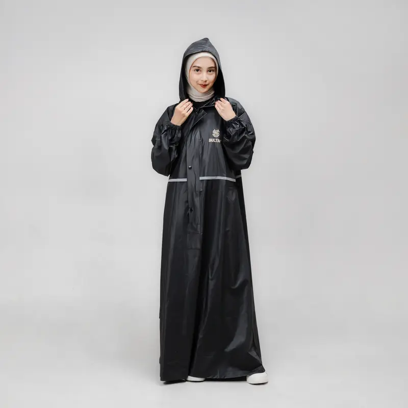 SULTAN Jas Hujan Gamis Syar'i Panjang Wanita Dewasa Hitam 4