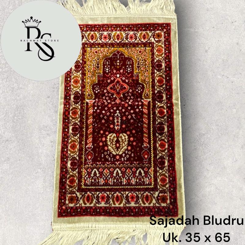 Rachmat Store Sajadah Bludru Premium Mini Muka Tebal Ukuran 35x65 Bahan Halus Lembut dan Sudah Ada Anti Slip  Muslim Nyaman Turki Haji 4