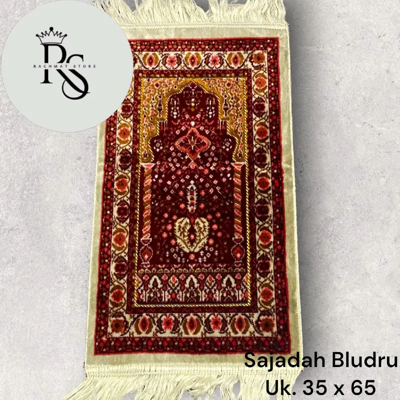 Rachmat Store Sajadah Bludru Premium Mini Muka Tebal Ukuran 35x65 Bahan Halus Lembut dan Sudah Ada Anti Slip  Muslim Nyaman Turki Haji 4
