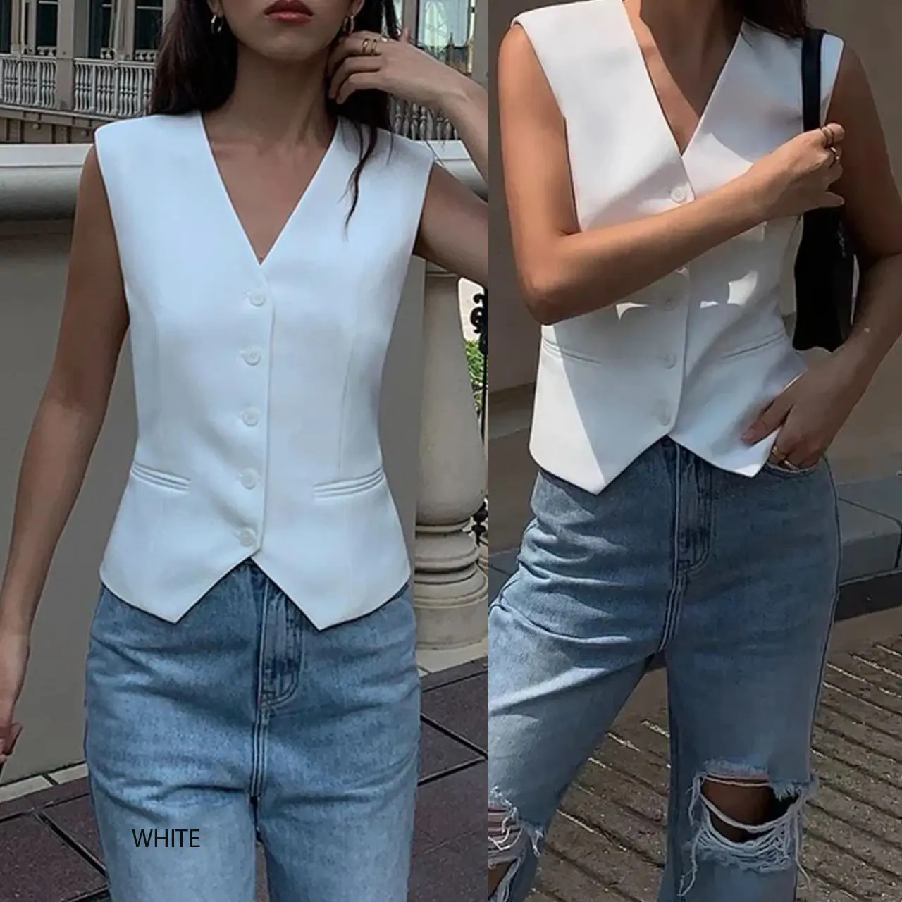 Premium Vest Rompi Atasan wanita Panjang Basic