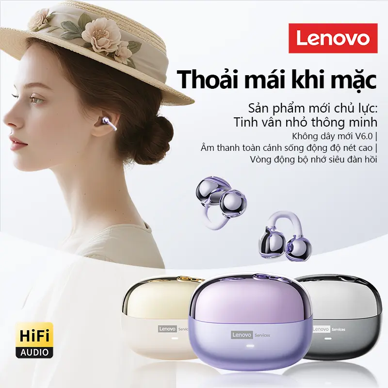 Tai Nghe Bluetooth 6.0 Không Dây, Lenovo LE302, Thời Lượng Pin Dài, Tai Nghe Kẹp Thể Thao, Âm Thanh Nổi HiFi, Khử Tiếng Ồn | BigBuy360 - bigbuy360.vn