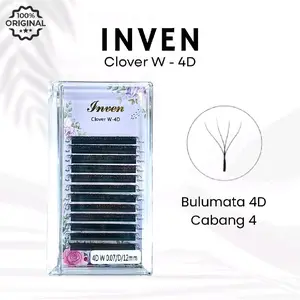 Inven W Clover 4D Shaped Eyelash Cabang 4 Lembut Super Lentik Best Seller Volume Russian Lash Ellipse Extension W Shape Bold Natural Messy Soft Halus Premium