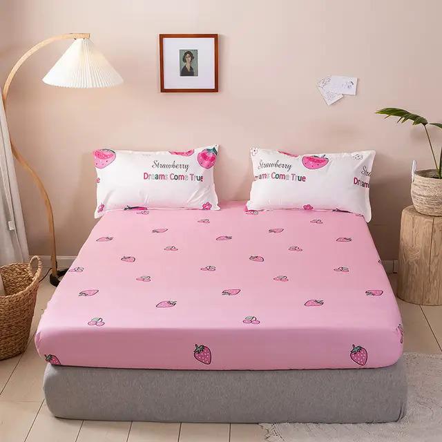 Brushed Fitted Sheet Elastic Band Home Strap Bedding High-End Luxury Mattress Cover Bedsheet No Pillowcase Simple Multi Size Bed 8