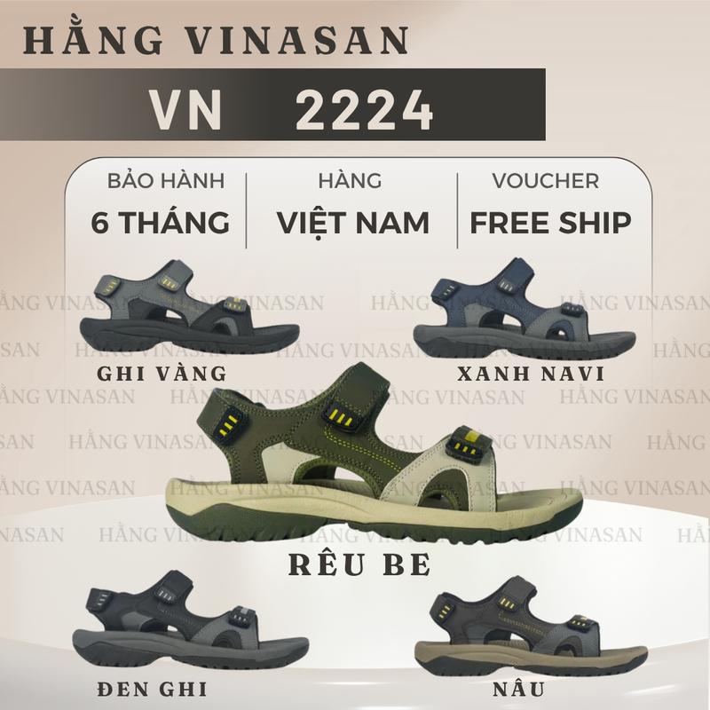 Vinasan Dép Sandal Nam VN2224 Chất Liệu Đự Cao Su Nguyên Chất Thoáng Khí Phù Hợp Mọi Địa Hình & Thời Tiết Giày Sandal Nam Vinasan Chính Hãng Miễn Phí Ship Bảo Hành 6 Tháng