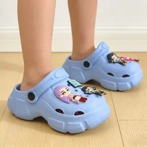 Sandal Anak Perempuan Yang Lucu Ukuran 24-29 Sandal Karakter Pemburu Iblis Baim Gaya Korea Sandal Katak Yang Modis Cocok Untuk Aktivitas Luar Ruangan Sandal Selop Anti Selip EVA Sandal Karet Fleksibel Unisex Kaki Motif Fashion