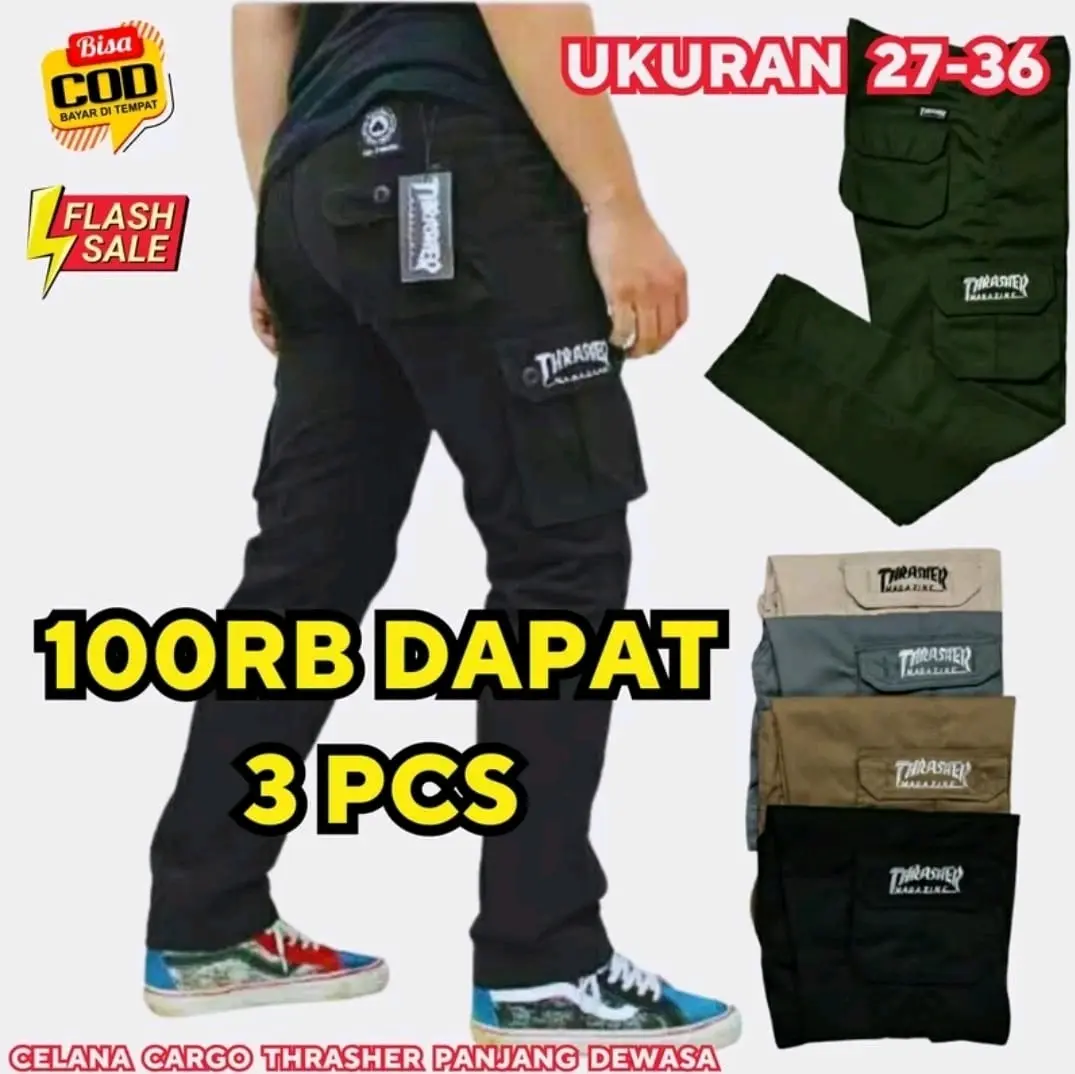 CELANA PANJANG CARGO 100RIBU DAPAT 3 PCS CELANA PANJANG CARGO PRIA DEWASA CELANA PANJANG CARGO COWOK DEWASA CELANA PANJANG FIT PINGGANG RIB KARET ORIGINAL TERLARIS TAHUN 2024 Abu Cream Hitam Santai Mocca Casual Army Chino Twill