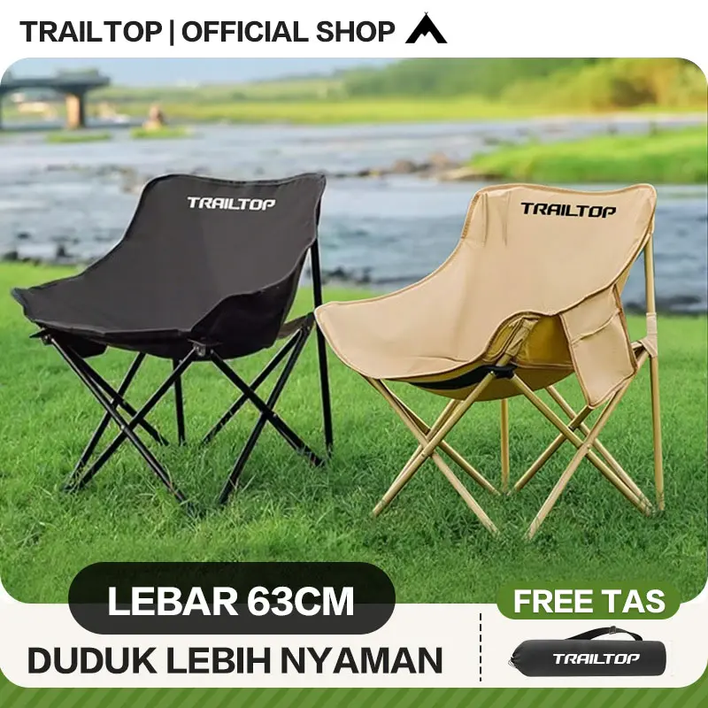 TrailTop Kursi Lipat Outdoor Kursi Santai Kain Oxford Bangku Lipat Kursi Lipat Portable