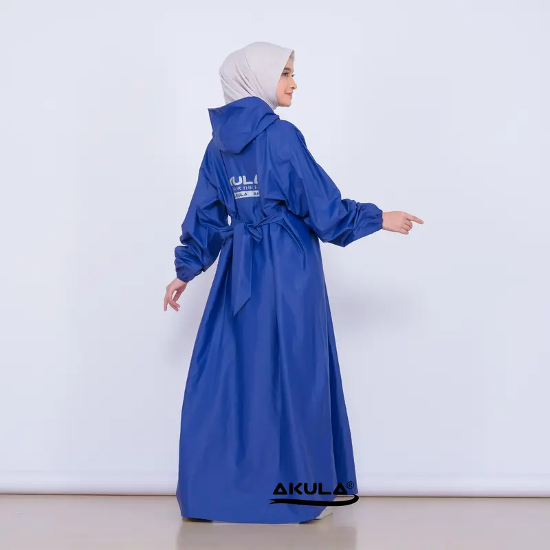 Akula Jas Hujan Gamis Wanita Dewasa Bahan Tebal Awet Anti Rembes 8