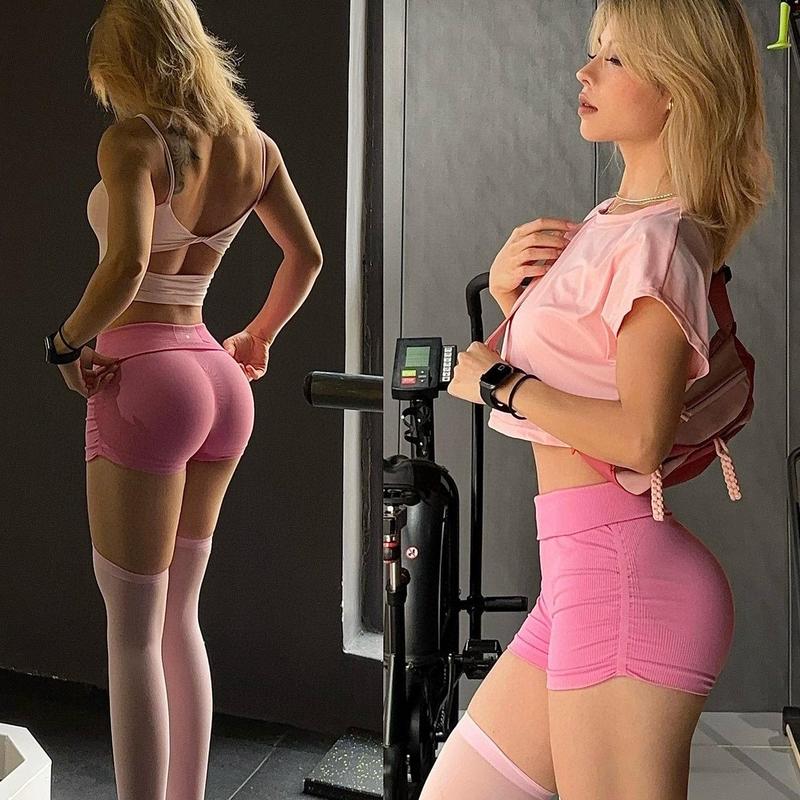 [8 MÀU] Quần đùi cạp cao tập Gym, Yoga, Zumba, Aerobic, Chạy bộ nữ Rosei