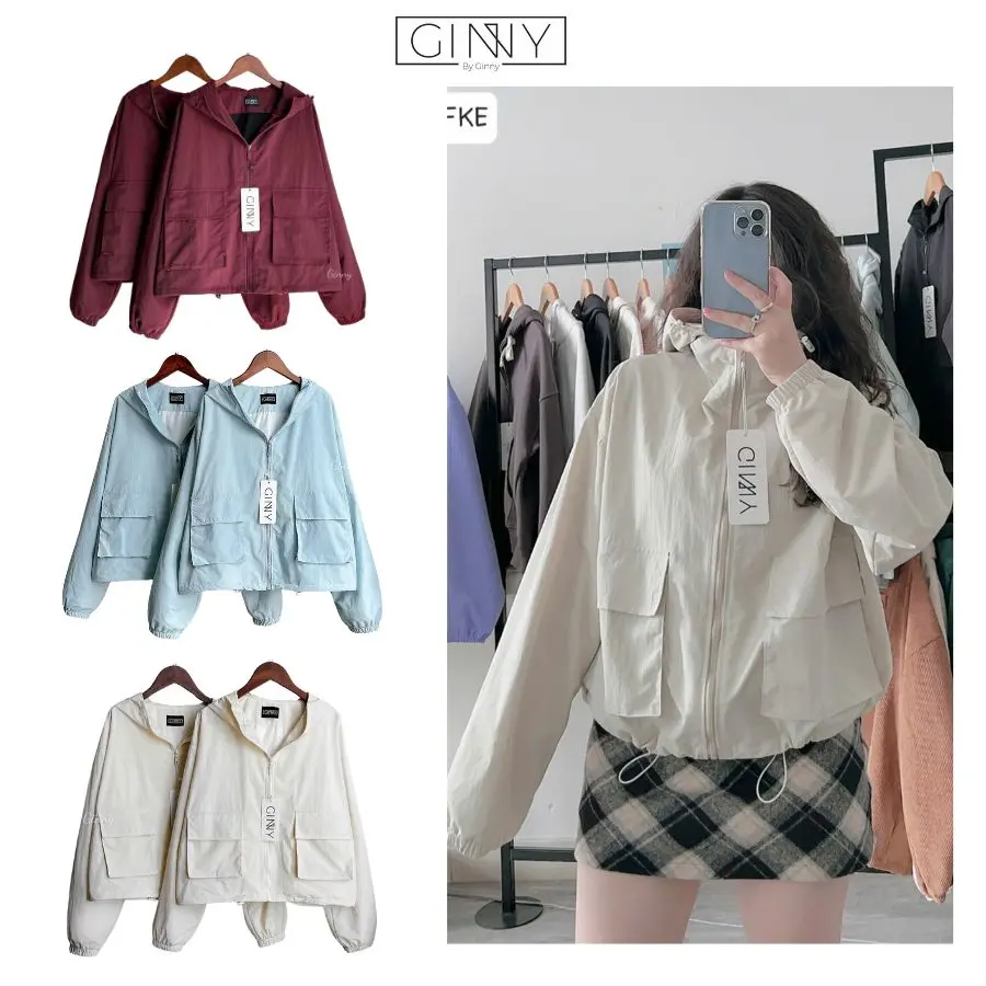 Áo Khoác Dù XD Chống Nắng Cản Gió Cản Bụi Trượt Nước Nhẹ Jemmy CG09 Thoáng Mát Thoải Mái Thích Hợp Đi Chơi Đi Du Lịch Đi Làm Dáng Vừa Gọn Top Nữ Jacket Women
