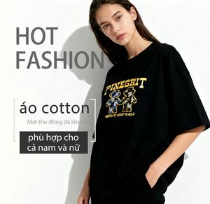Áo phông cộc tay chất cotton phù hợp cho cả nam và nữ