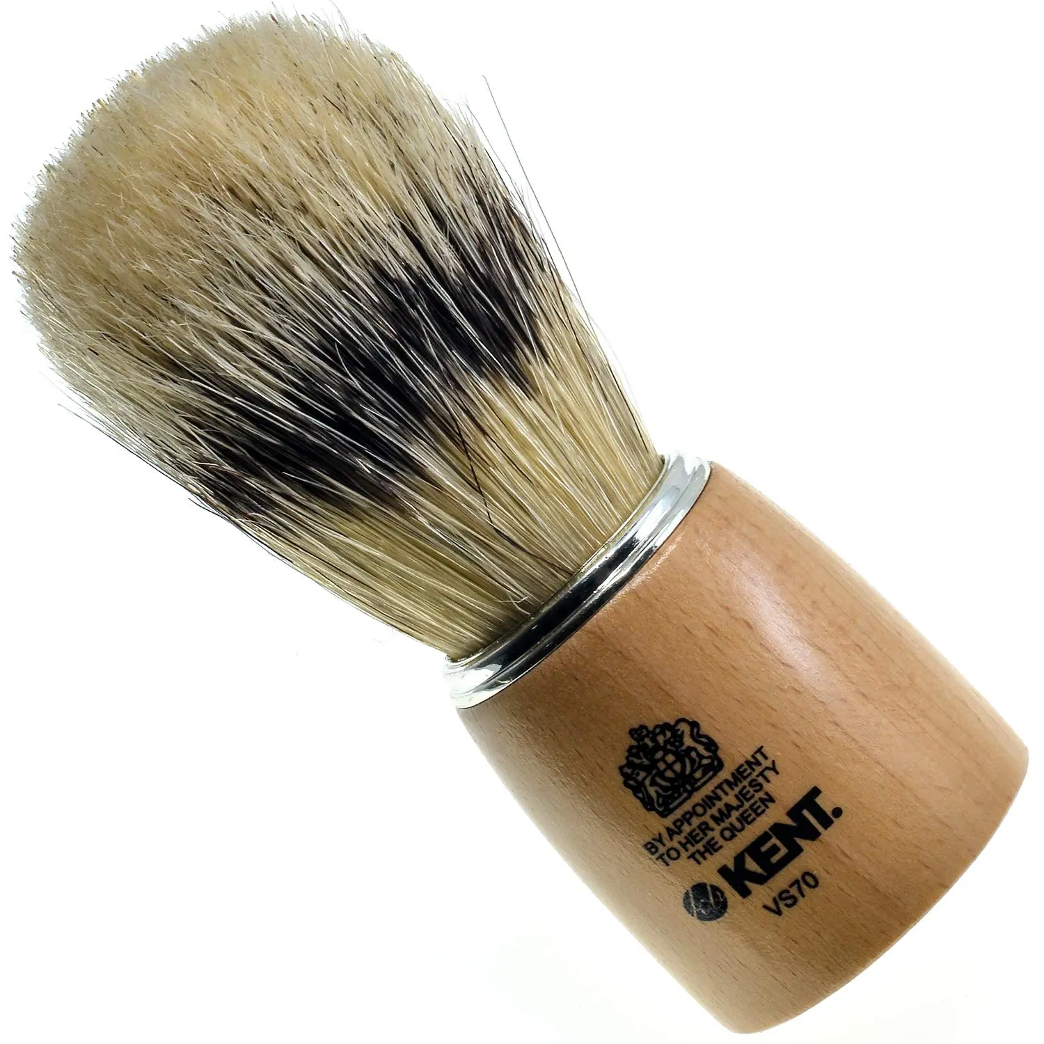 Kent VS70 Natural Badger Bristle Beechwood Shaving Brush for Men for Safety Razor