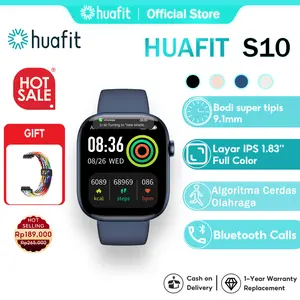 【NEW】Huafit S10 Jam Tangan Smartwatch | Layar Penuh IPS 1.83'' | Tahan Air IP68 | Panggilan Bluetooth | Pemantau Kesehatan 24 Jam | Berbagai Mode Olahraga | Model gerak AI | Tali jam bisa diganti | Jam tangan pintar pria | Jam tangan pintar wanita | Aolon