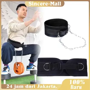 1Set Gym Pull Up Belt / Kualitas Dip Belt / Belt Menangani Kekuatan Sertakan rantai besi