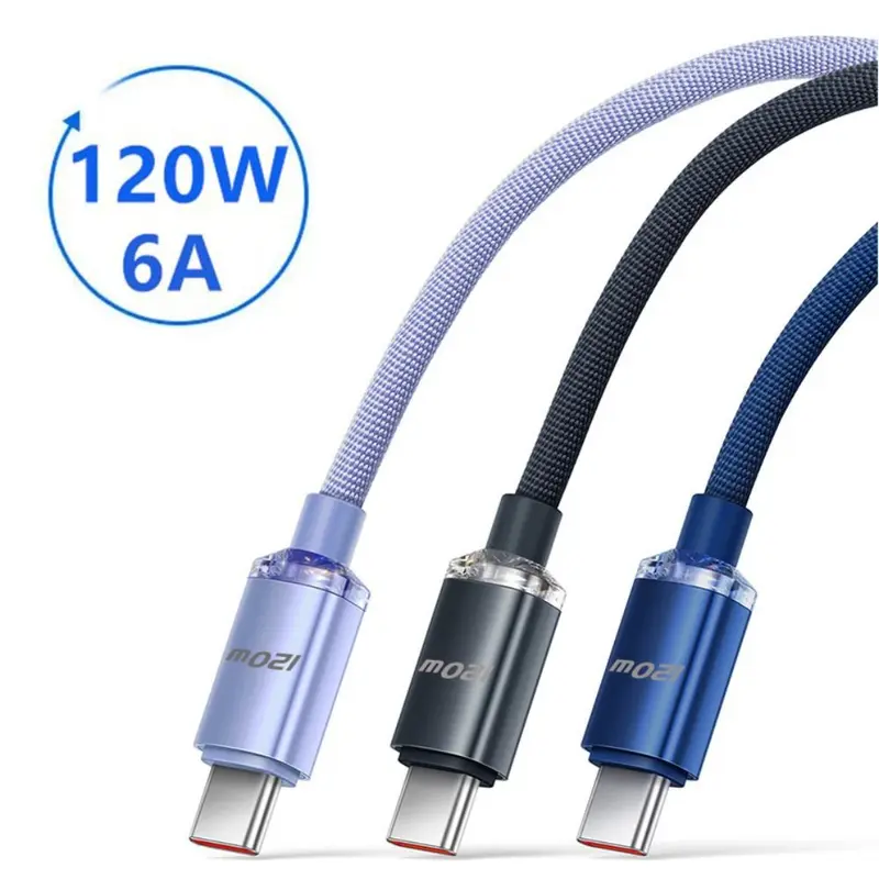 Cáp sạc nhanh, USB 3.0, 6A, Truyền, 25cm / 1m / 1,5m / 2m, Cáp sạc nhanh 120W, Cáp sạc Type C tốc độ cao, Phát hành năm 2024 0