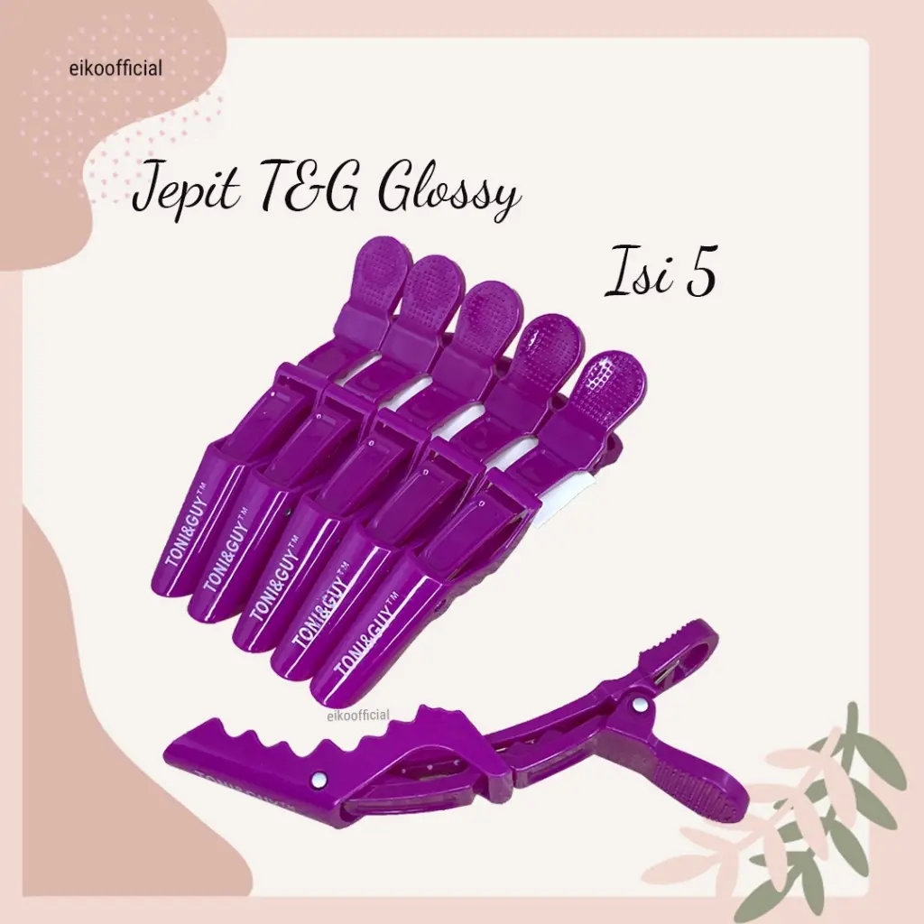 Jepit Buaya Polos Alat Styling Cat Semir Rambut Salon isi 5pcs
