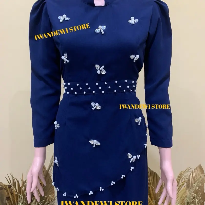 READY STOK ONESET BAJU KURUNG MELAYU MODERN-DRESS MELAYU-CANTIK-MEWAH-MURAH  Wanita Pink Maroon Navy Panjang Pesta Kondangan Mocca 2