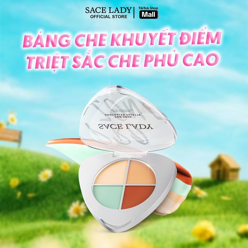 COD Bảng che khuyết điểm triệt sắc SACE LADY che phủ cao chống thấm nước 6g