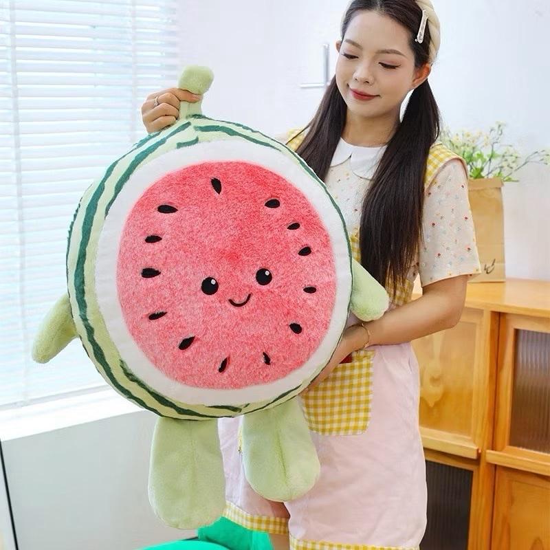 Gấu Bông Quả Dưa Hấu Size 30cm Form Tròn Mập Chất Liệu Cao Cấp Lông Thỏ 7D Mềm Mại Quà Tặng Lý Tưởng Cho Trẻ Em