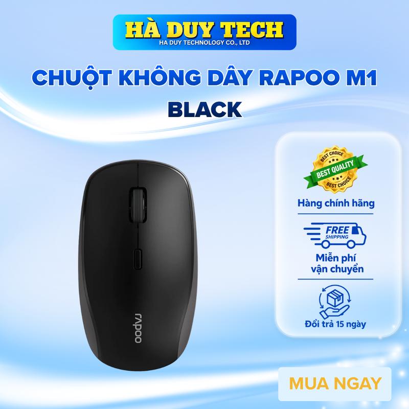 Chuột Không Dây RAPOO M1 Black - Cam Kết - BH 12T - Hà Duy Tech