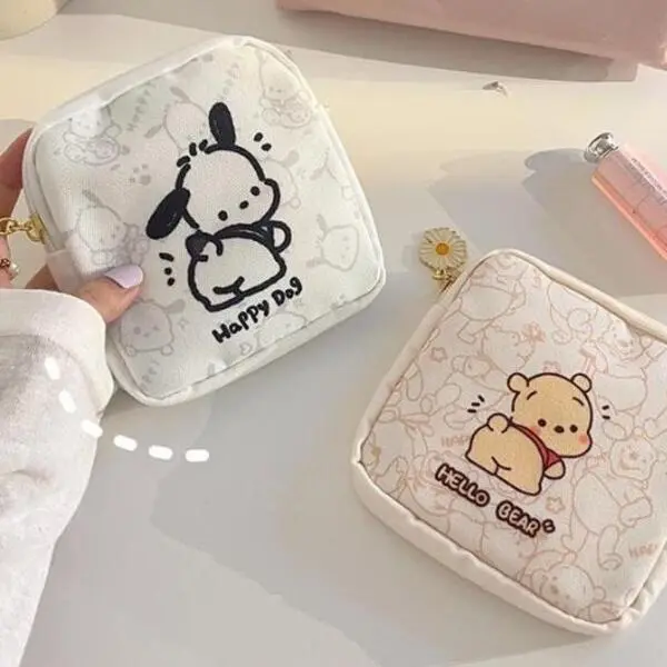 BISA COD D6307 Dompet Pouch Makeup Estetik / Pouch Penyimpanan  Multifungsi Kanvas 0