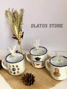 ECER GELAS ENAMEL CANGKIR JADUL BISA CETAK DESAIN CUSTOM MURAH