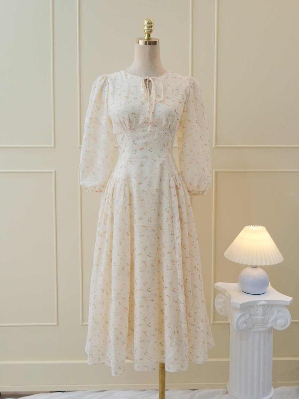 TIELA Đầm váy hoa cổ tròn-Esther Dress