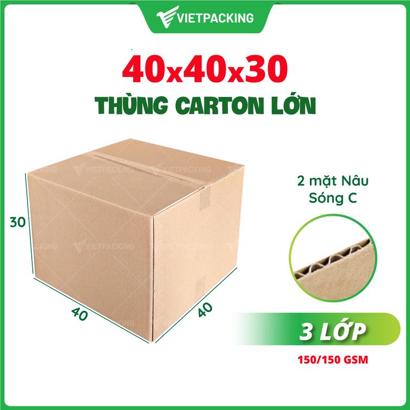 40x40x30 (3 lớp) - 5 thùng carton lớn chuyển nhà, văn phòng