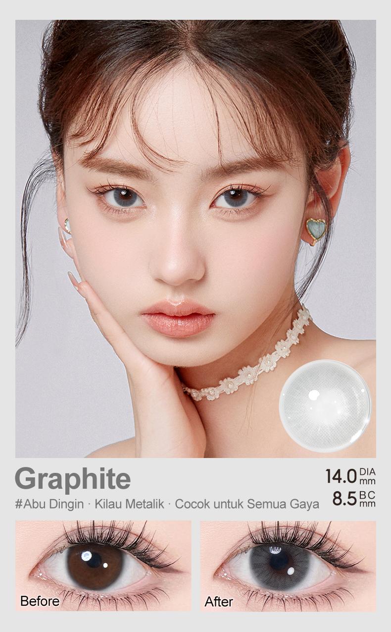 (COD)MAGISTER NORMAL QUEEN SOFTLENS 1 pasang Lensa  MINUS 0.0~-8.0 SOFTLENS Kontak Warna Diameter 14MM  Softlens Mata Korea Color Contact Lens Eye Wajah Gray Soflen