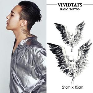 Disposable Waterproof Tattoo Sticker Celebrity G-Dragon Same Style Tattoo Personalized Fallen Angel Tattoo Sticker temporary Tattoo men