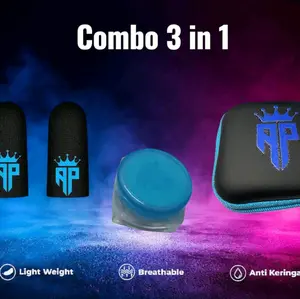 Ap king sarung jempol paket 3 in dengan pouch bedak powder gaming dengan dompet gaming