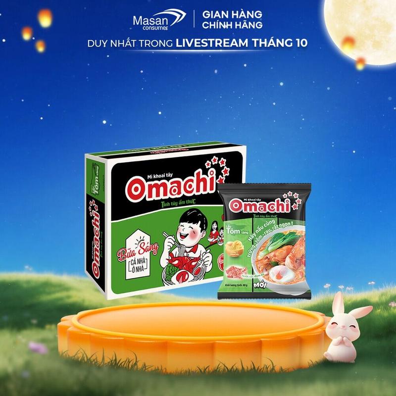 Mì dinh dưỡng khoai tây Omachi hương vị lẩu tôm càng Thùng 30 gói x 80gr