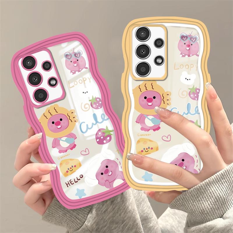  Ốp lưng cho Samsung A24 A14 A04 A04E M23 A13 A03S A53 A73 A33 A02 A50S A30S A23 A22 A21S A12 A02S A11 A51 A30 A52 M12 A71 A53 phim hoạt hình sáng tạo dễ thương viền sóng Ốp Điện Thoại TPU Silicone Phụ Kiện   C asesunshine 