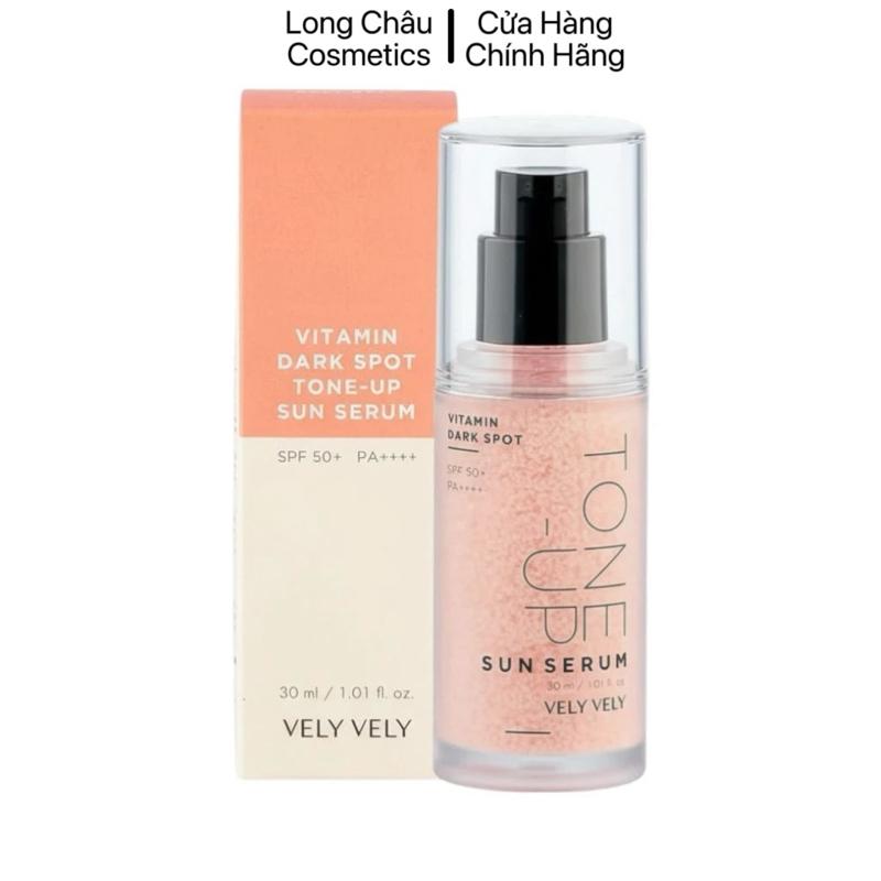 Tinh Chất Chống Nắng Nâng Tone Vely Vely Vitamin Dark Spot Tone Up Sun Serum SPF50+ PA++++ 30ml Cho Mọi Loại Da