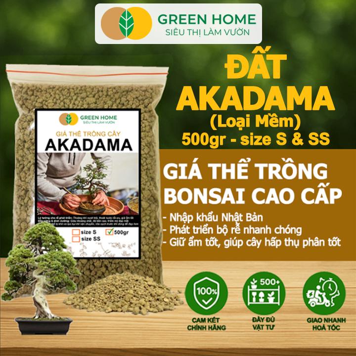 Đất Akadama Greenhome, Bao 500GR, (Loại Mềm) Giá Thể Bonsai, Kiểng Lá, Sen Đá, Phân Nền Thủy Sinh, Dưỡng Chất